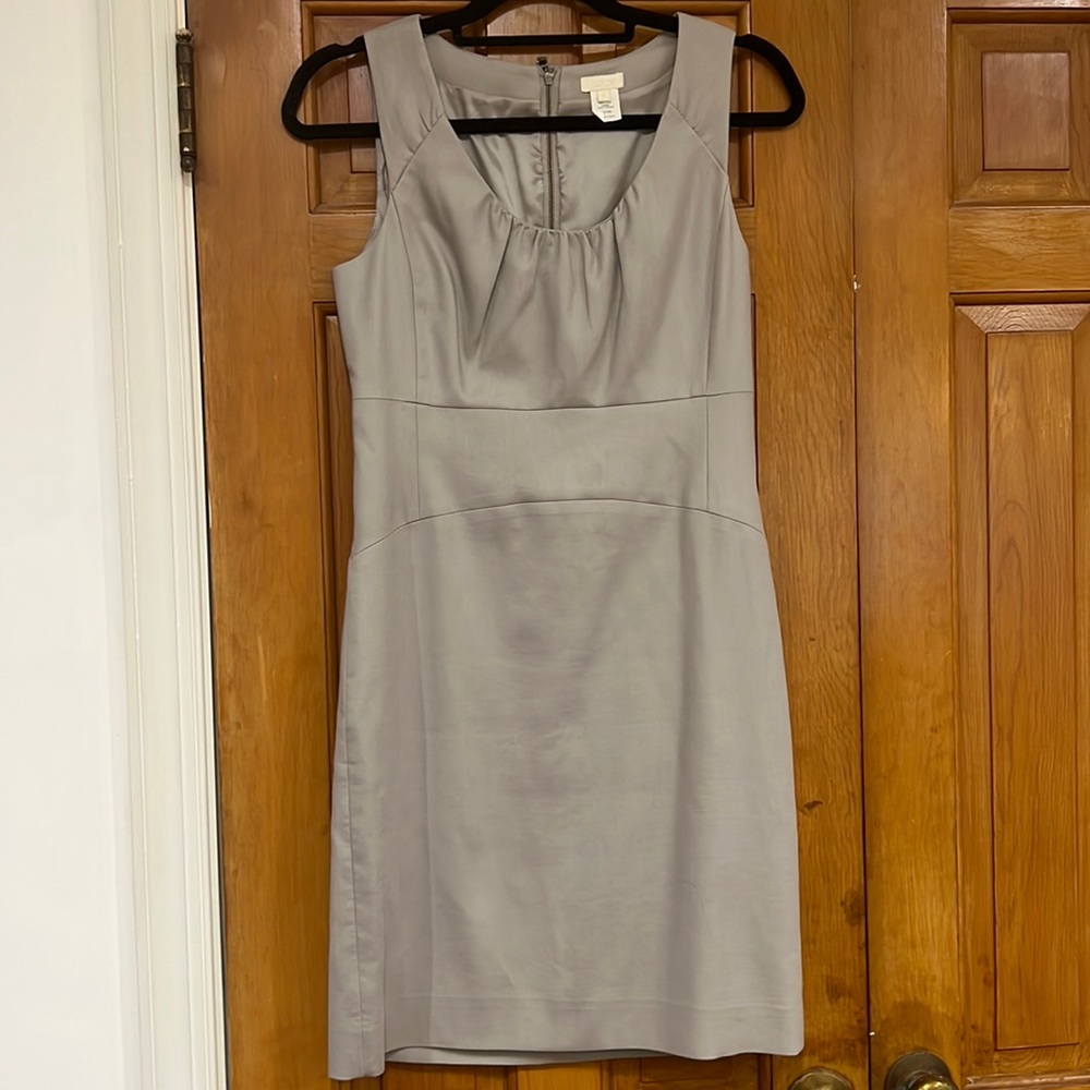 JCrew Allura Warm Gray Shift Dress Superfine Cotton sz 2